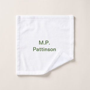 Conjunto De Toalhas Simples minimal verde adicione seu texto nome foto