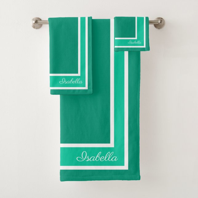 Conjunto De Toalhas Simples Modern Emerald (Insitu)