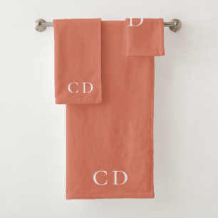 Conjunto De Toalhas Sinais de monograma empoeirado de Terracotta