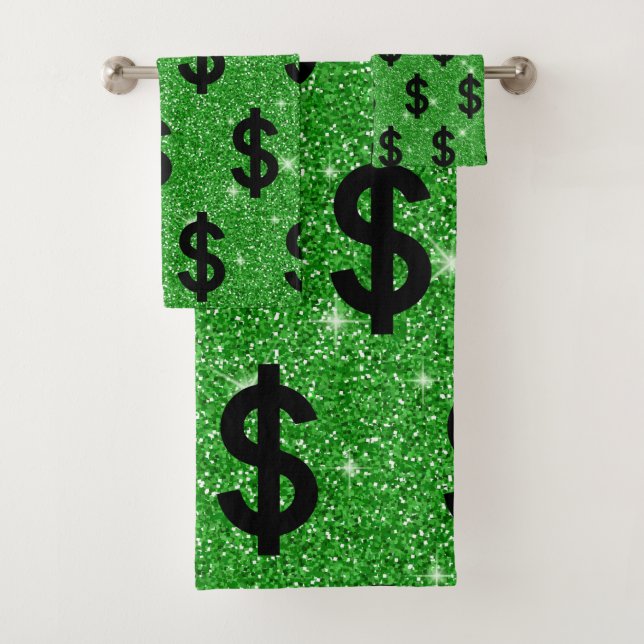 Conjunto De Toalhas Sinal de Dólar Negro Money Empreendedor Wall Stree (Insitu)