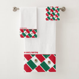 Conjunto De Toalhas Sinalizador México Personalizado