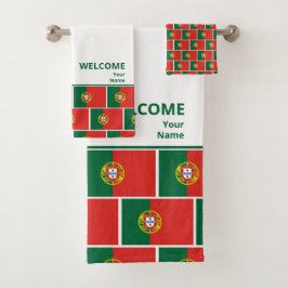 Conjunto De Toalhas Sinalizador PORTUGAL Personalizado