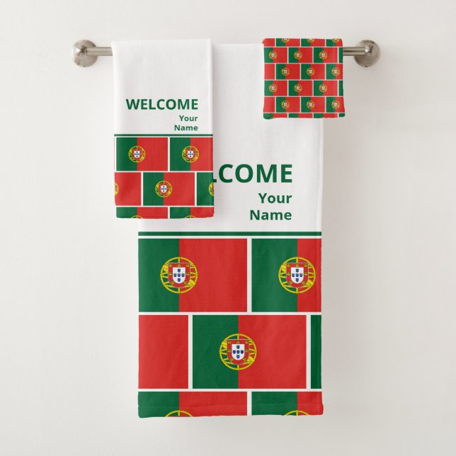 Conjunto De Toalhas Sinalizador PORTUGAL Personalizado (Insitu)