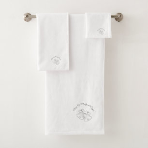 Conjunto De Toalhas Sinos de Casamento de Recém-Casados Personalizados