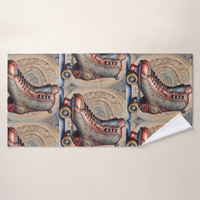 Conjunto De Toalhas Skates do cilindro de impressão (Toalha de Banho)