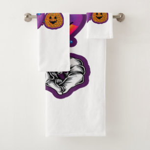 Conjunto De Toalhas Skeleton Pumpkin Peace Love Halloween