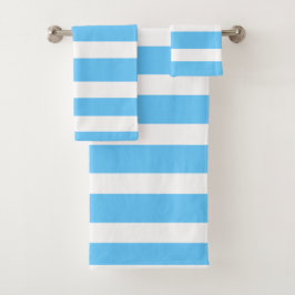 Conjunto De Toalhas Sky Blue and White Cabana Stripes 