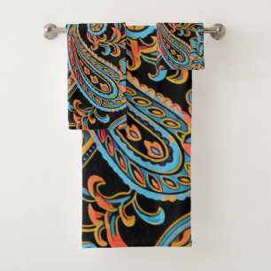 Conjunto De Toalhas Sky Blue & Autumn Orange Vintley