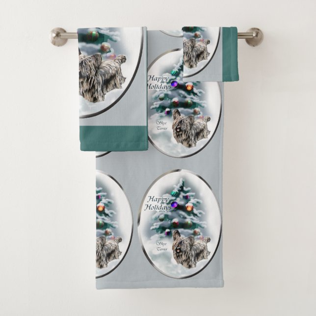 Conjunto De Toalhas Skye Terrier Christmas (Insitu)