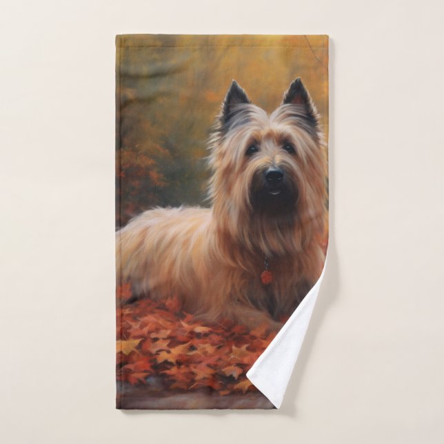 Conjunto De Toalhas Skye Terrier no outono deixa cair inspiração (Toalha de mão)