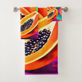 Conjunto De Toalhas Sliced Papaya Pop Art