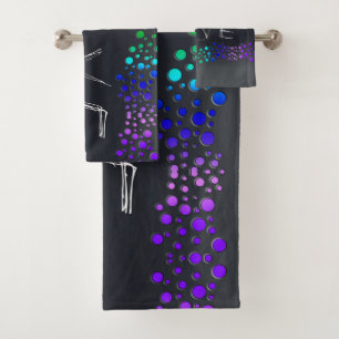 Conjunto De Toalhas SlipperyJoe ama bolhas vermelhas cor de laranja am