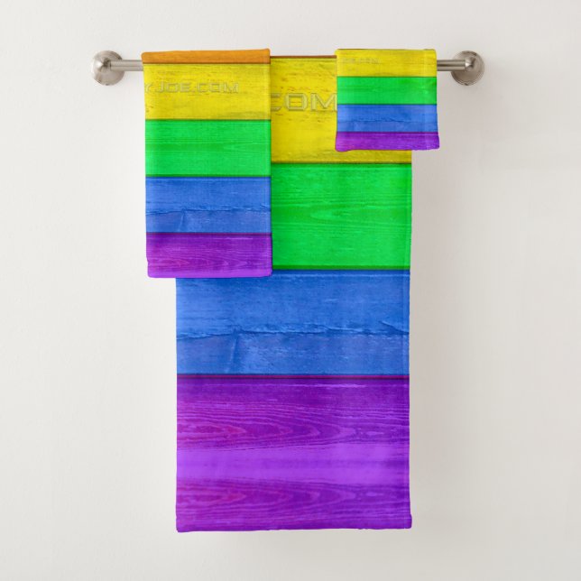 Conjunto De Toalhas SlipperyJoe's Inclusive orgulho gay flag texturizo (Insitu)
