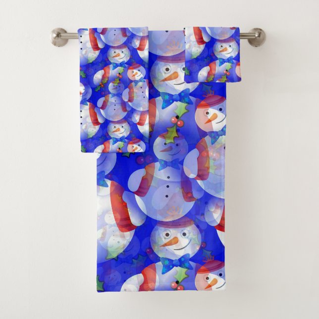 Conjunto De Toalhas Snowman Com Scarf E Hat (Insitu)