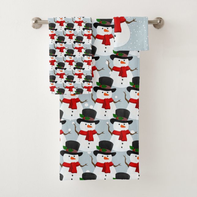 Conjunto De Toalhas Snowman Design Bath Towel Set (Insitu)