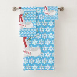 Conjunto De Toalhas Snowman E Snowflakes
