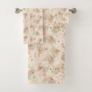 Conjunto De Toalhas sobre uma borboleta de flores no banho de coroa