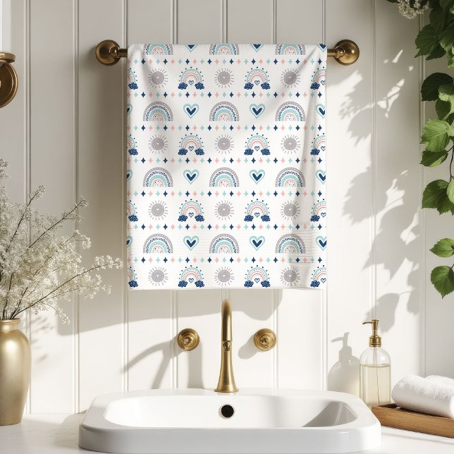 Conjunto De Toalhas Soft Boho Towels Pastel Rainbow Kids Birthday (Soft Boho Towels Pastel Rainbow Kids Birthday)