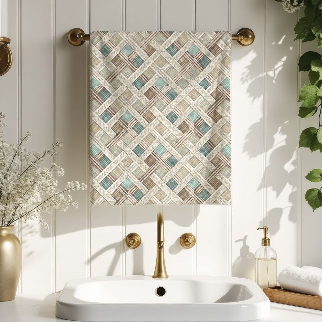 Conjunto De Toalhas Soft Geometric Towel Minimalist Bathroom Style (Soft Geometric Towel Minimalist Bathroom Style)