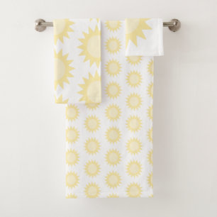 Conjunto De Toalhas Sol Amarelo Dourado