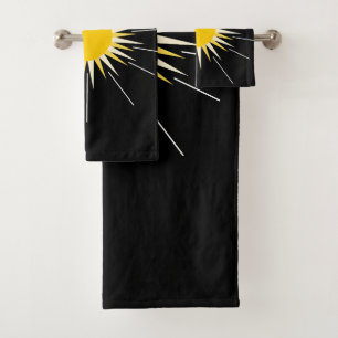 Conjunto De Toalhas Sol brilhante brilhante amarelo-brilhante
