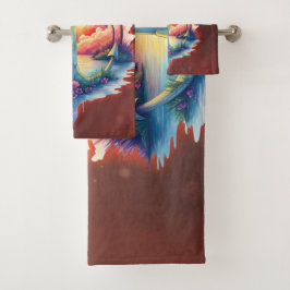 Conjunto De Toalhas Solar anchor in a tropical paradise. 