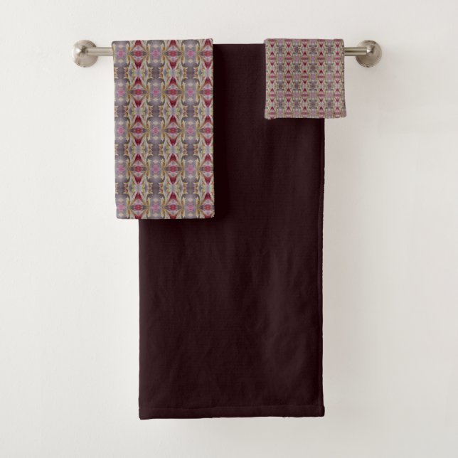 Conjunto De Toalhas Sólido Castanho Escuro Com Toque Padrão (Insitu)