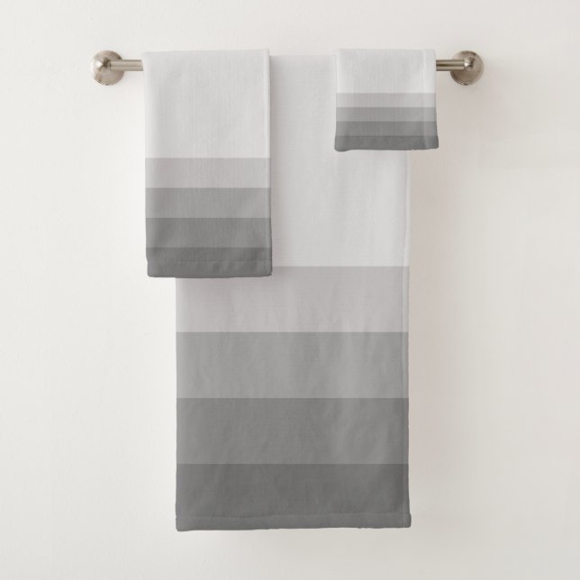 Conjunto De Toalhas Sombras de Cinza com risca (Insitu)