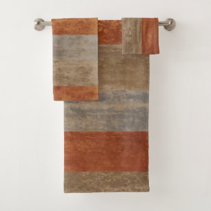Conjunto De Toalhas Sombras de Cinza e Mão de Laranja