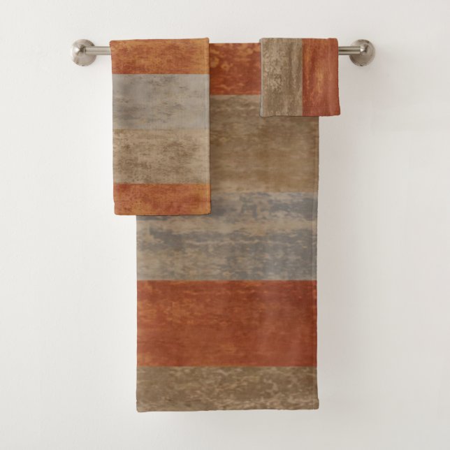 Conjunto De Toalhas Sombras de Cinza e Mão Laranja Espalhadas (Insitu)