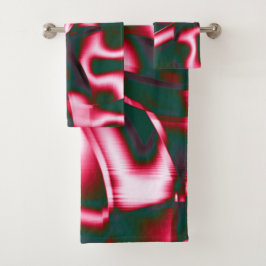 Conjunto De Toalhas Sombras de cor-de-rosa vermelha em fitas de abstra