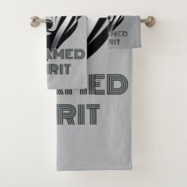 Conjunto De Toalhas Sombras Escuras e Acentos Metálicos Logótipo do Lo