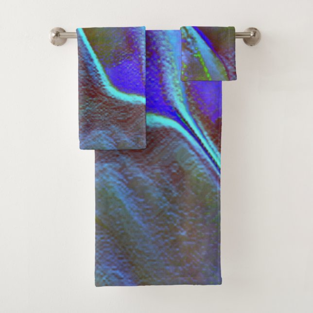 Conjunto De Toalhas Sombreado de satírico rochoso digital verde-cinzen (Insitu)