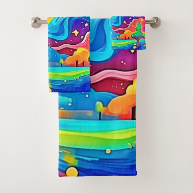 Conjunto De Toalhas Sonhadora Noite: Paisagem Estelar (Insitu)