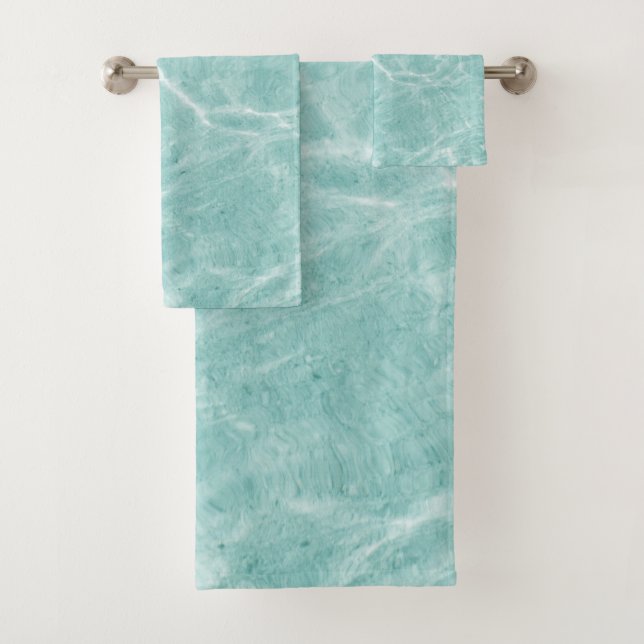 Conjunto De Toalhas Sonho Crystal Clear Soft Turquoise Ocean #2 #wall (Insitu)