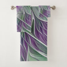 Sonho de Flor, Arte Fractal Verde Abstrato púrpura