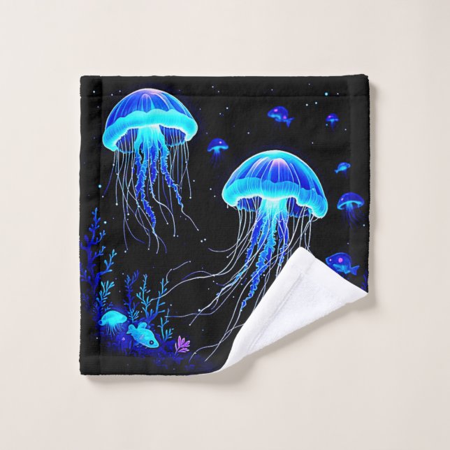 Conjunto De Toalhas Sonho de medusa bioluminescente (Pano de lavar)