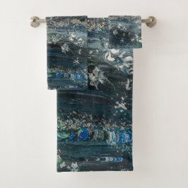 Conjunto De Toalhas Sonhos da abstrato pintando cinza marítima do Ocea