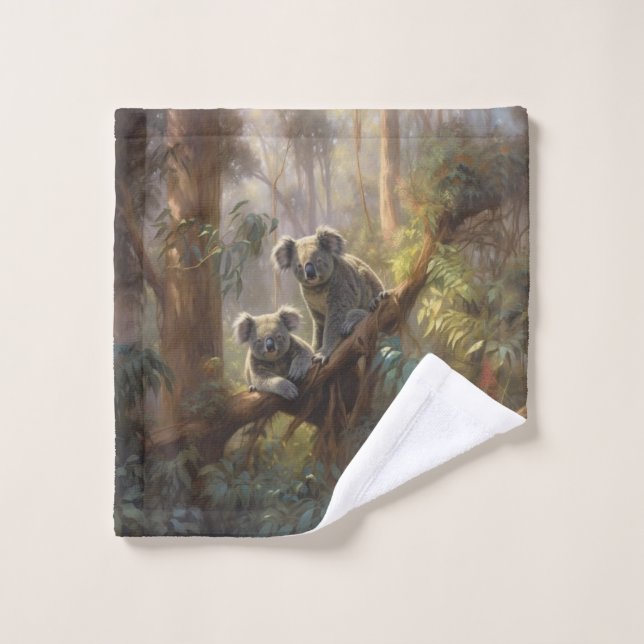 Conjunto De Toalhas Sonhos da Floresta de Koala (Pano de lavar)