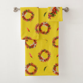 Conjunto De Toalhas Southwest Chile Wreaths and Peppers Customizeable