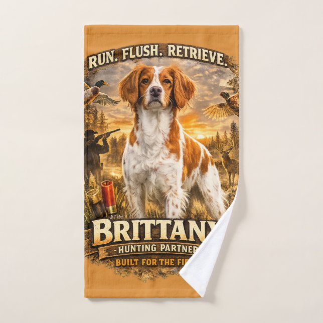 Conjunto De Toalhas Spaniel Bretão (Toalha de mão)