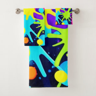 Conjunto De Toalhas Splash de Cores Vibrante