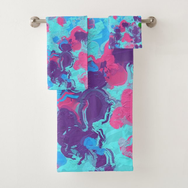 Conjunto De Toalhas Splatter de Abstrato de Mermaid (Insitu)
