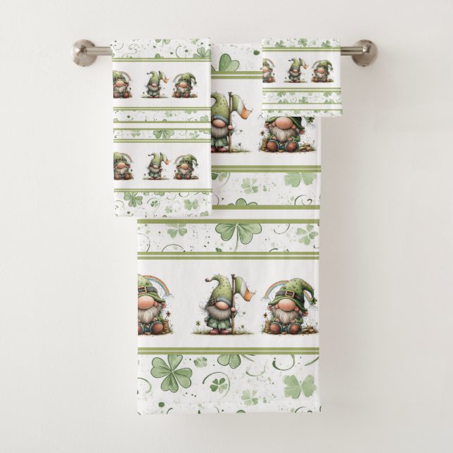 Conjunto De Toalhas St. Patrick’s Day Gnome Pattern  (Insitu)