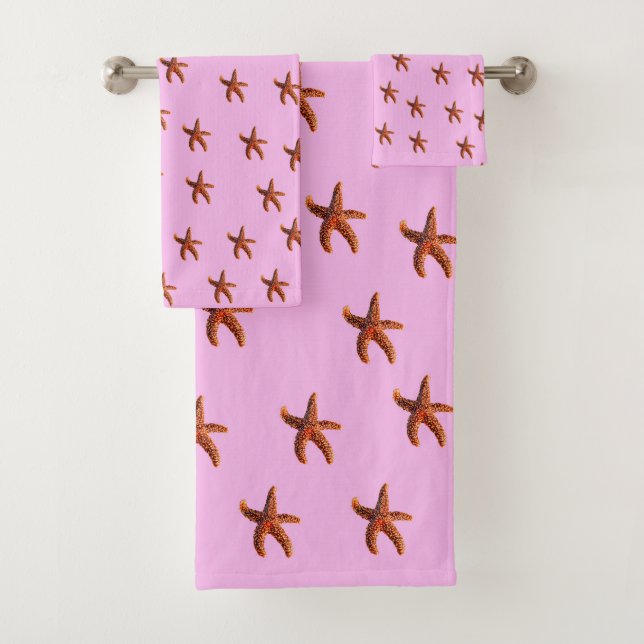 Conjunto De Toalhas Starfish ou estrela do mar do oceano a rosa (Insitu)