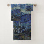 Conjunto De Toalhas "Starry Night" por Van Gogh<br><div class="desc">Este design apresenta uma reprodução inalterada e sem edição,  de alta resolução,  da famosa pintura "Noite Estrelada" de Van Gogh.</div>