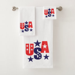 Conjunto De Toalhas Stars & Stripes EUA Design Patriótico
