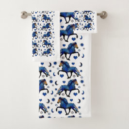 Conjunto De Toalhas Stary Night Charismatic Tolice, cavalo islandês