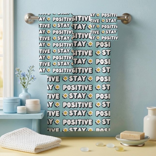 Conjunto De Toalhas Stay Positive (Criador carregado)