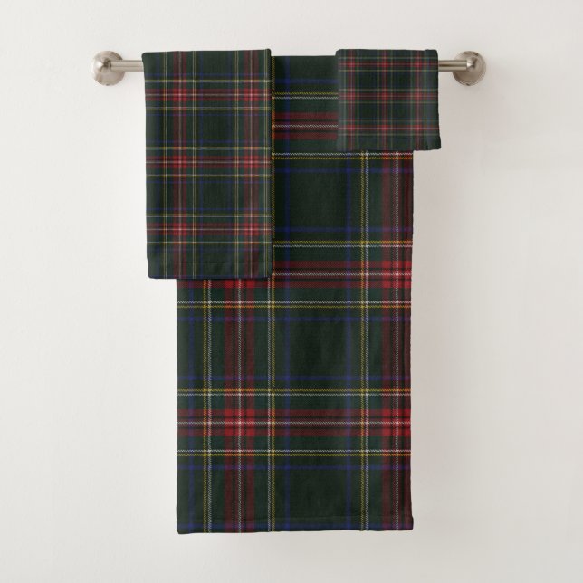Conjunto De Toalhas Stewart Black Modern Original Tartan (Insitu)